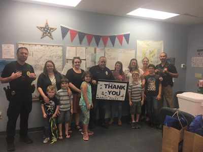 The City of Argo had some locals from surrounding cities to drop off some lunch, sweets and cruiser kits to our police department today.  Showing their love and support!  Thank you!