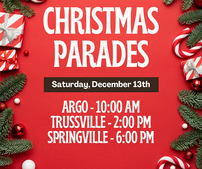 argo trussville springville christmas parade 2025w